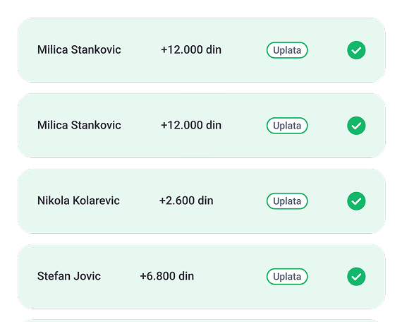 Kako funkcioniše — evidentiranje uplata