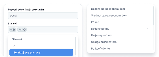 Automatska raspodela troškova prikaz
